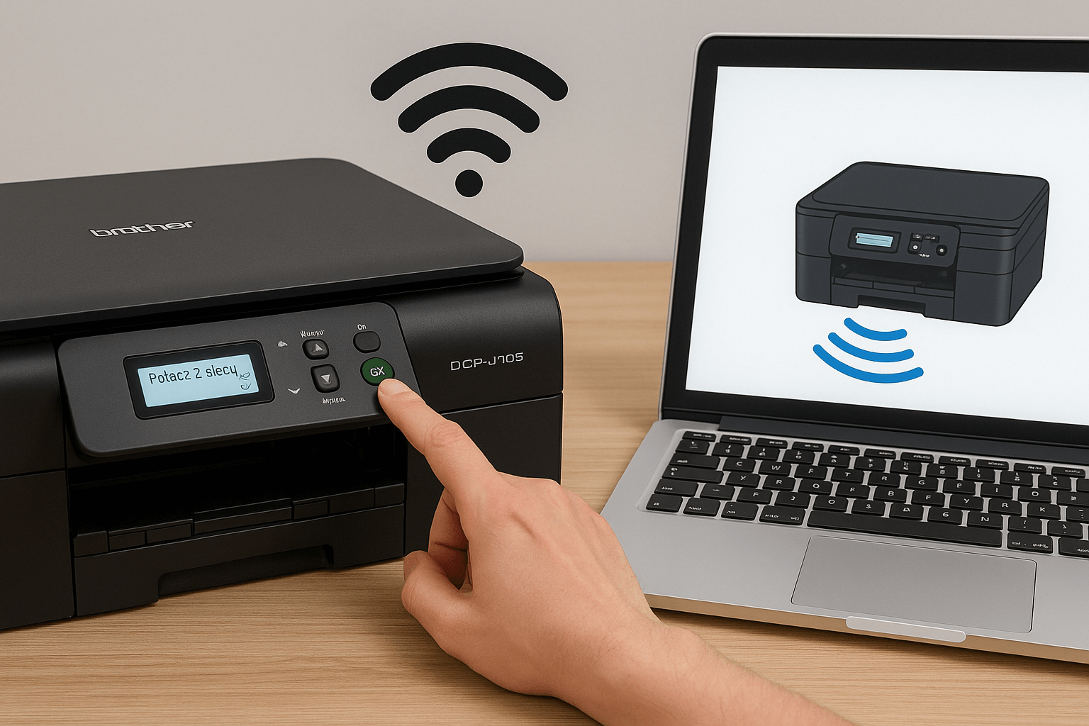 Łączenie drukarki Brother z laptopem poprzez Wi-Fi
